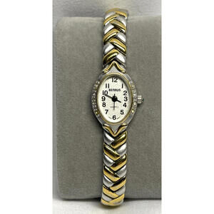 Benrus BN353 Diamond Gold Silver Two Tone Ladies Watch NEW Battery